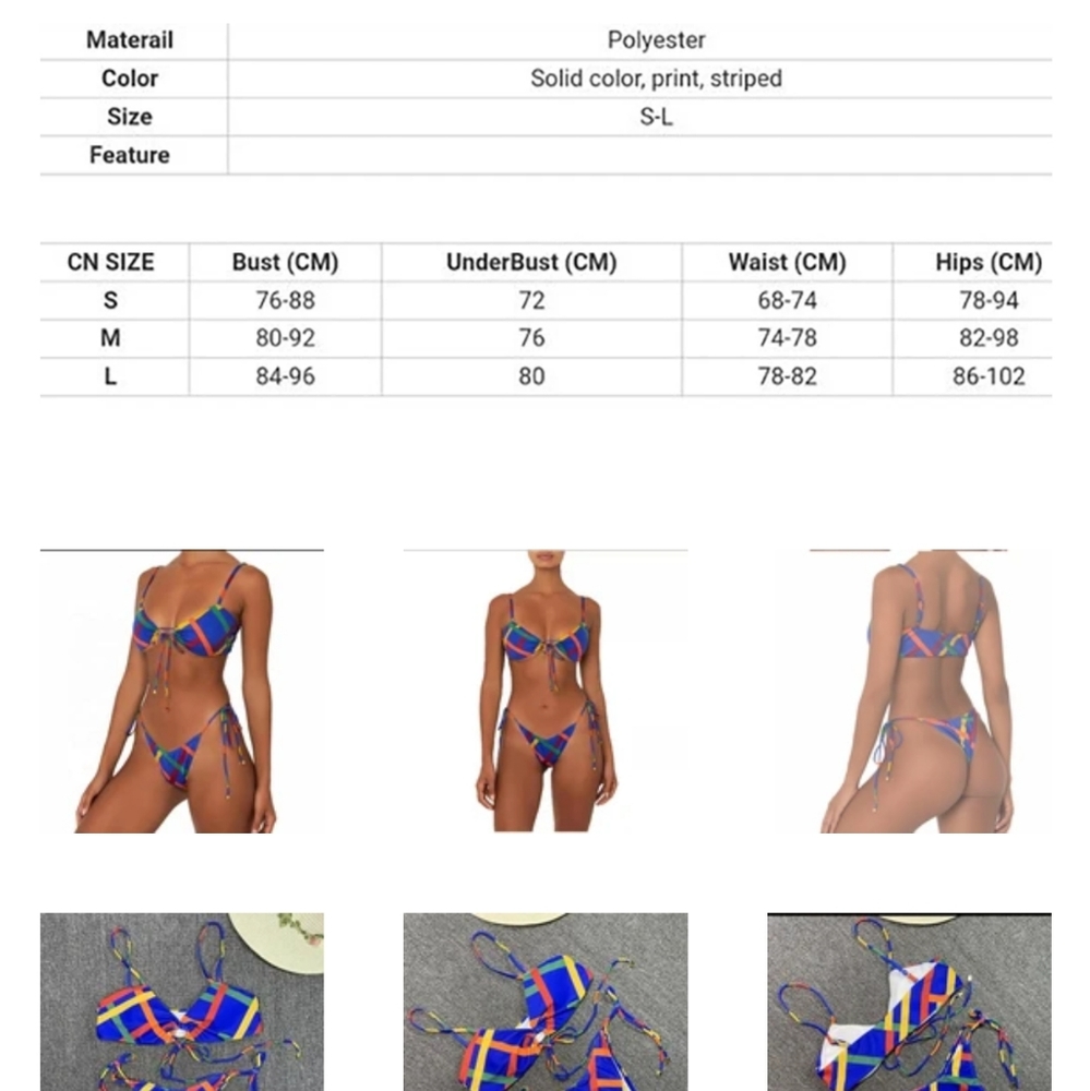 Beautiful Sexy Lace Up Print Bikini Set - Picture 8 of 8